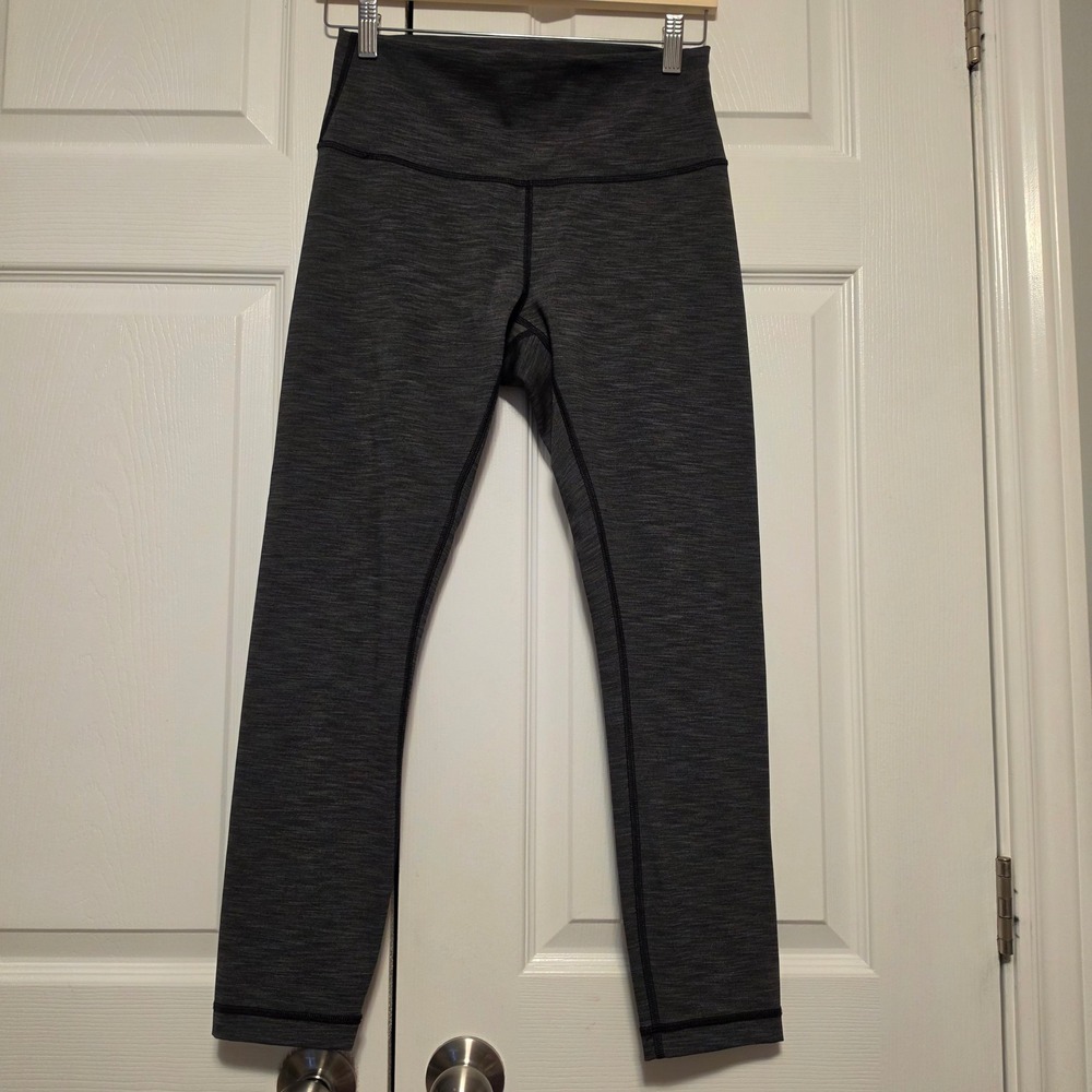 Lululemon Wunder Under Space Dye Heathered Charcoal Grey Leggings Size 8